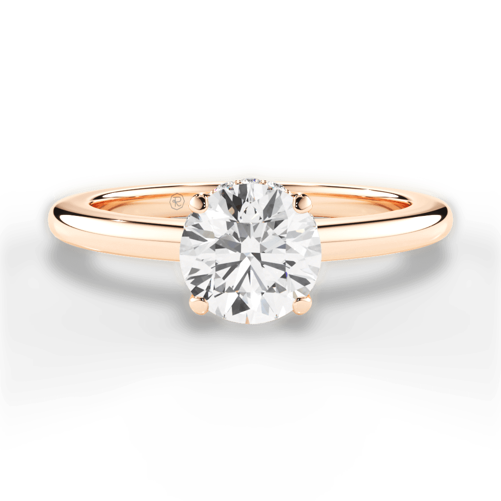 Brianna Round Cut Lab Grown Diamond 18Kt Rose Gold Engagement Ring