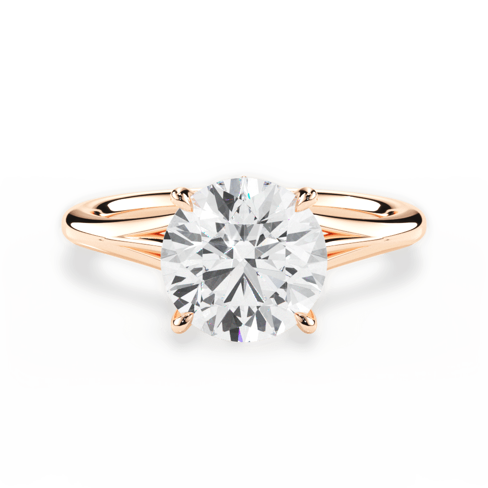 Anita Round Cut Lab Grown Diamond 18Kt Rose Gold Engagement Ring