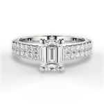Kayla Emerald Cut Lab Grown Diamond Platinum Engagement Ring