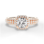 Jocelyn Cushion Cut Lab Grown Diamond 18Kt Rose Gold Engagement Ring