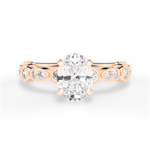 Edith Oval Cut Lab Grown Diamond 18Kt Rose Gold Engagement Ring