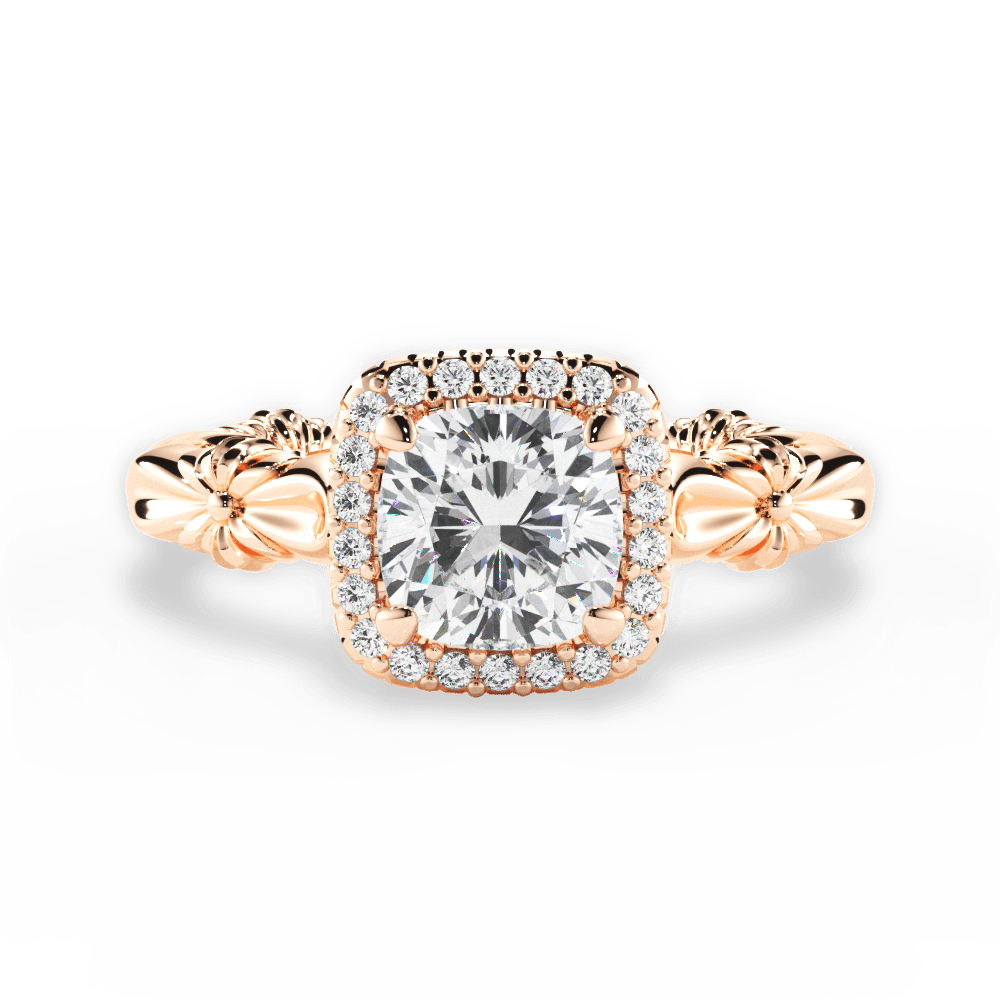 Erica Cushion Cut Lab Grown Diamond 18Kt Rose Gold Engagement Ring