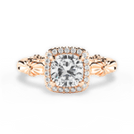 Erica Cushion Cut Lab Grown Diamond 18Kt Rose Gold Engagement Ring