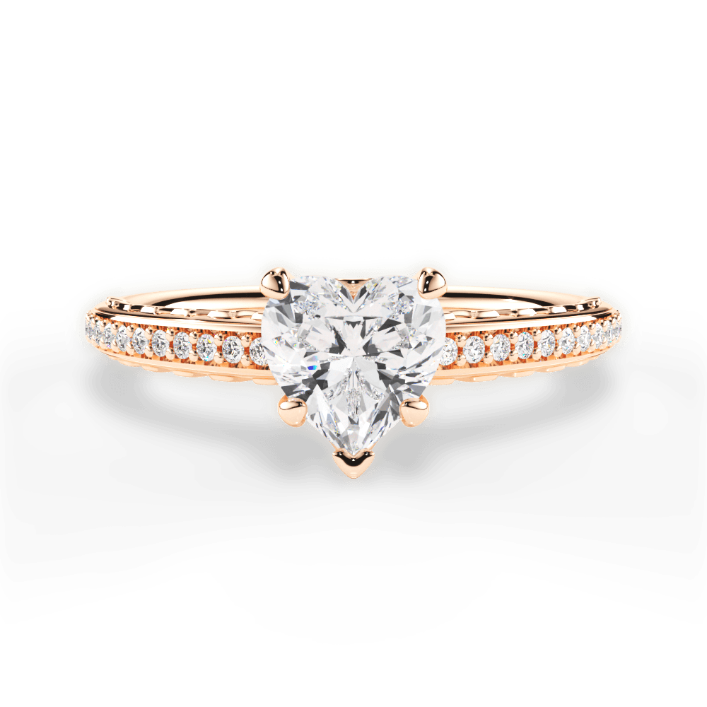 Caroline Heart Cut Lab Grown Diamond 18Kt Rose Gold Engagement Ring