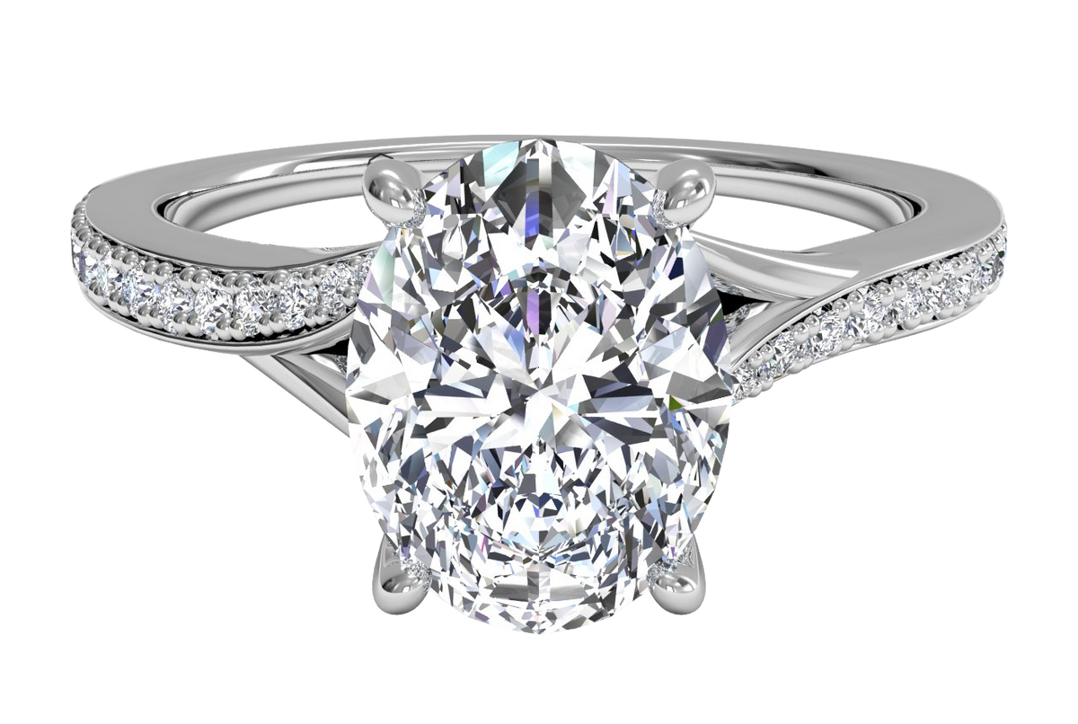 Elise Oval Cut Lab Grown Diamond Platinum Engagement Ring