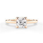 Gemma Asscher Cut Lab Grown Diamond 18Kt Rose Gold Engagement Ring