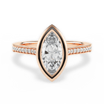 Deanna Marquise Cut Lab Grown Diamond 18Kt Rose Gold Engagement Ring