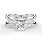 Lauren Cushion Cut Lab Grown Diamond 14Kt White Gold Engagement Ring