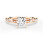 Caroline Princess Cut Lab Grown Diamond 18Kt Rose Gold Engagement Ring
