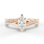 Elise Marquise Cut Lab Grown Diamond 18Kt Rose Gold Engagement Ring