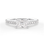 Diane Radiant Cut Lab Grown Diamond 14Kt White Gold Engagement Ring