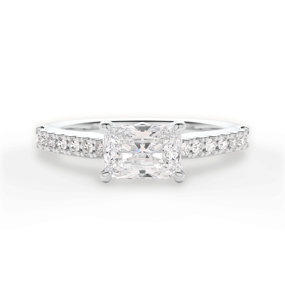 Diane Radiant Cut Lab Grown Diamond Platinum Engagement Ring