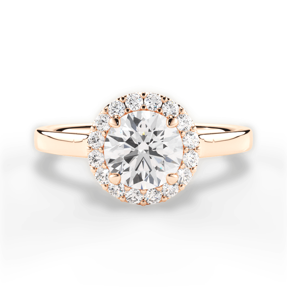 Fiona Round Cut Lab Grown Diamond 18Kt Rose Gold Engagement Ring