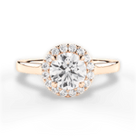 Fiona Round Cut Lab Grown Diamond 18Kt Rose Gold Engagement Ring