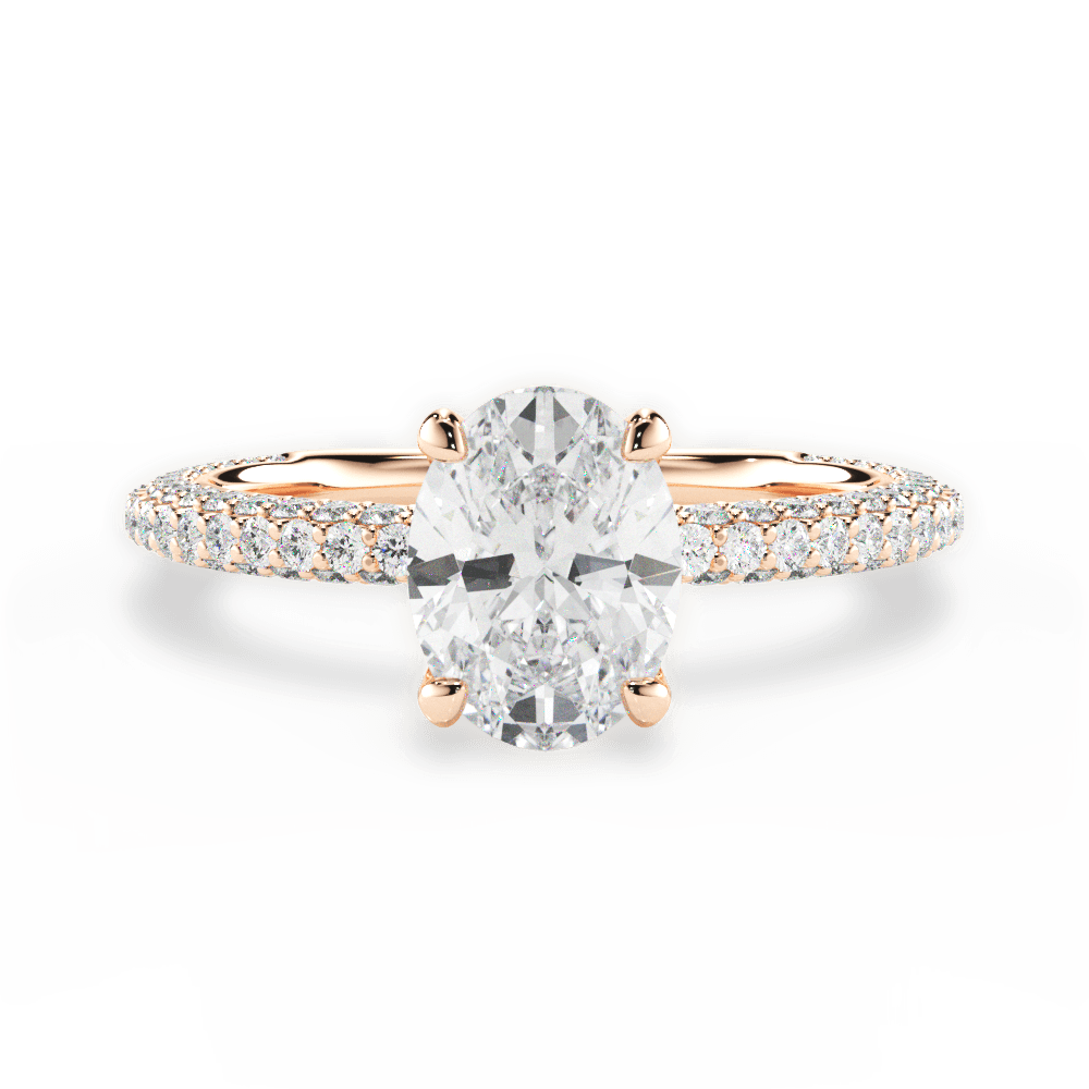 Kristen Oval Cut Lab Grown Diamond 18Kt Rose Gold Engagement Ring