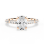Kristen Oval Cut Lab Grown Diamond 18Kt Rose Gold Engagement Ring