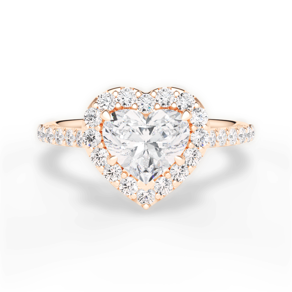 Leah Heart Cut Lab Grown Diamond 18Kt Rose Gold Engagement Ring