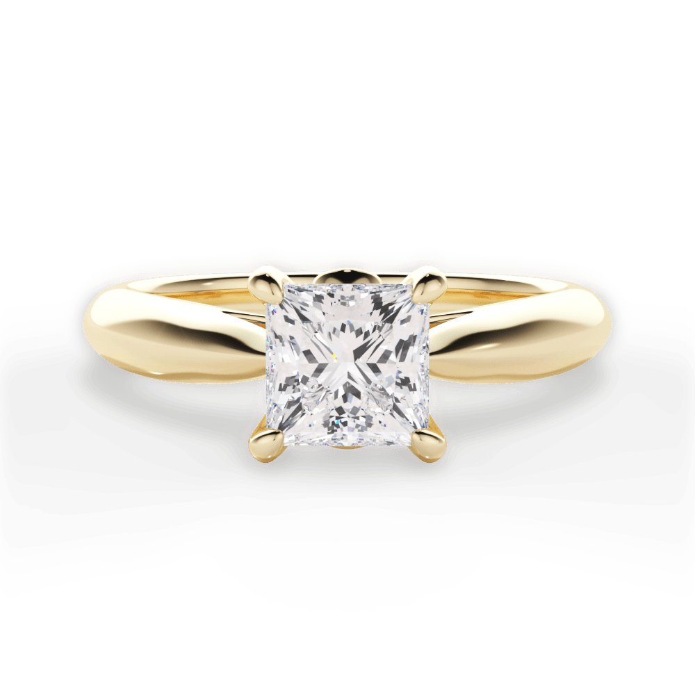 Dolores Princess Cut Lab Grown Diamond 18Kt Yellow Gold Engagement Ring