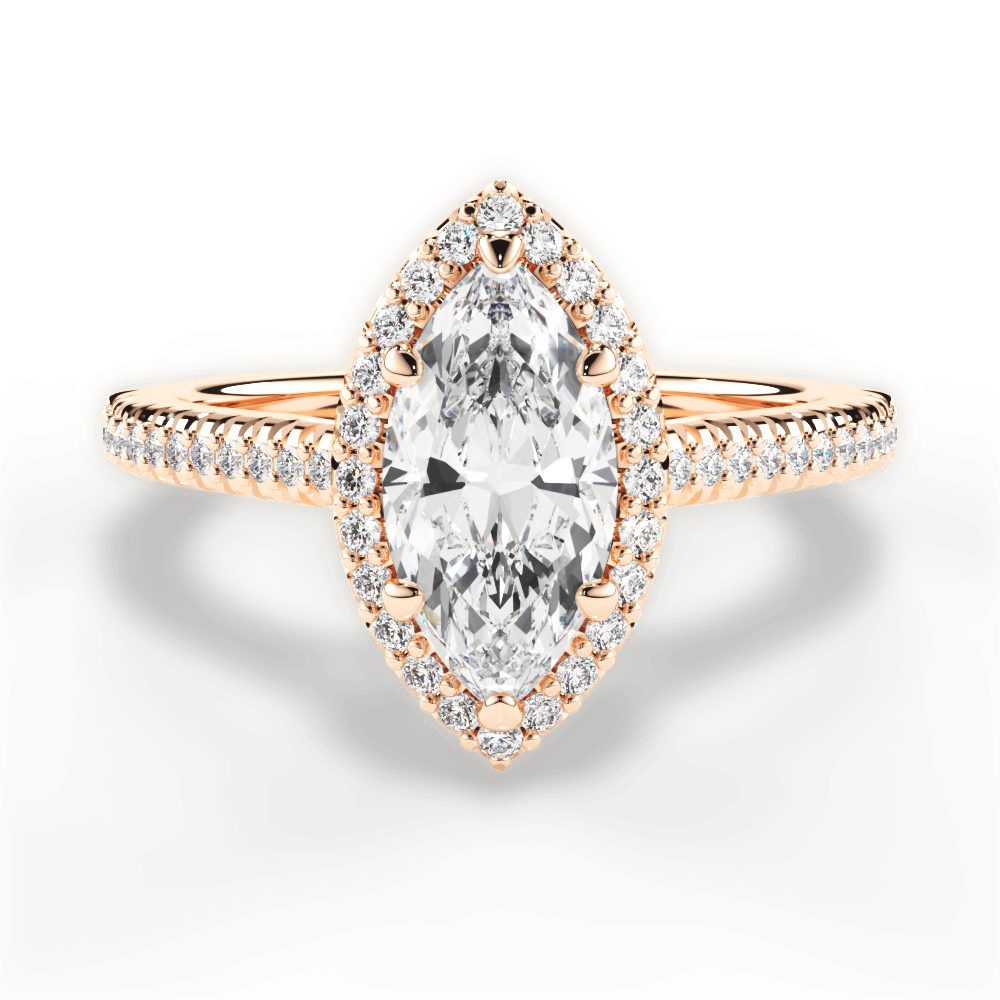 Jenny Marquise Cut Lab Grown Diamond 18Kt Rose Gold Engagement Ring