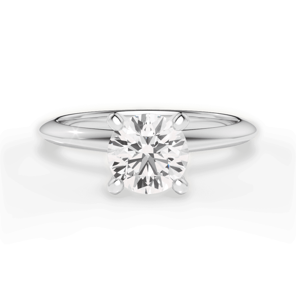Alicia Round Cut Lab Grown Diamond 18Kt White Gold Engagement Ring
