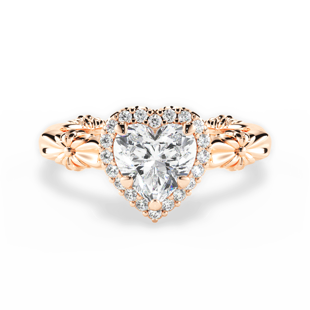 Erica Heart Cut Lab Grown Diamond 18Kt Rose Gold Engagement Ring