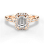 Jenny Emerald Cut Lab Grown Diamond 18Kt Rose Gold Engagement Ring