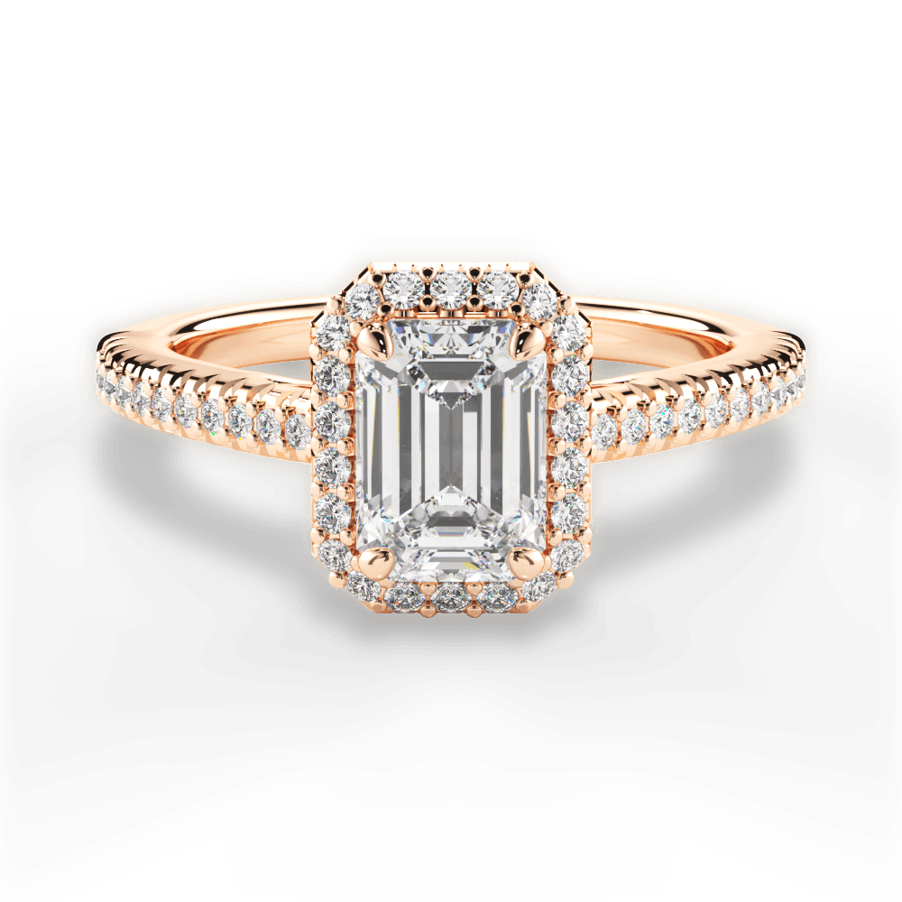 Jenny Emerald Cut Lab Grown Diamond 18Kt Rose Gold Engagement Ring