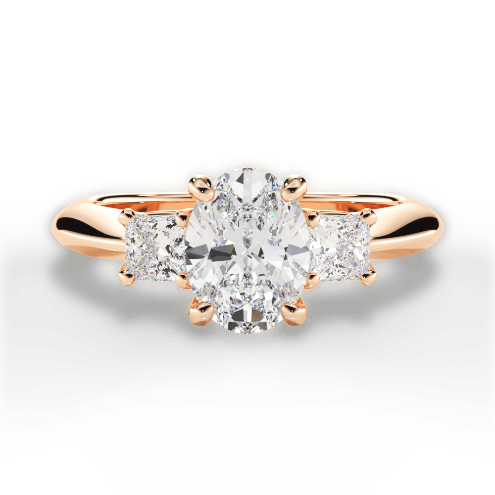 Dorothy Oval Cut Lab Grown Diamond 18Kt Rose Gold Engagement Ring