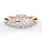 Dorothy Oval Cut Lab Grown Diamond 18Kt Rose Gold Engagement Ring