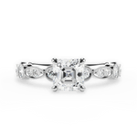 Edith Asscher Cut Lab Grown Diamond 14Kt White Gold Engagement Ring
