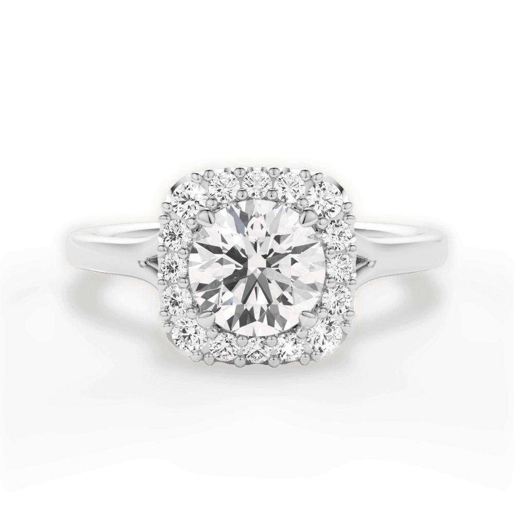 Geneva Round Cut Lab Grown Diamond Platinum Engagement Ring