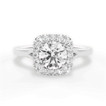 Geneva Round Cut Lab Grown Diamond Platinum Engagement Ring