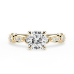Edith Cushion Cut Lab Grown Diamond 18Kt Yellow Gold Engagement Ring