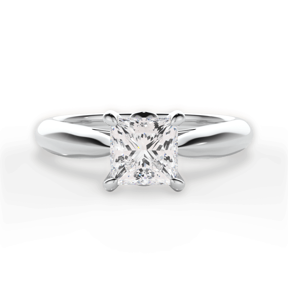 Beverly Princess Cut Lab Grown Diamond 14Kt White Gold Engagement Ring