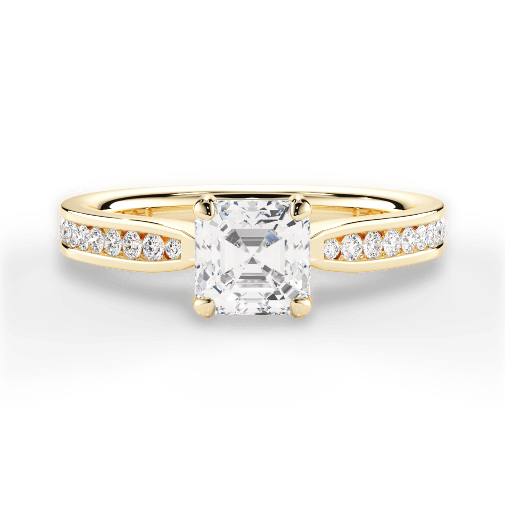 Katelyn Asscher Cut Lab Grown Diamond 18Kt Yellow Gold Engagement Ring