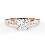 Elizabeth Princess Cut Lab Grown Diamond 18Kt Rose Gold Engagement Ring