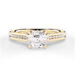 Elena Asscher Cut Lab Grown Diamond 18Kt Yellow Gold Engagement Ring