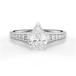 Leslie Pear Cut Lab Grown Diamond 14Kt White Gold Engagement Ring