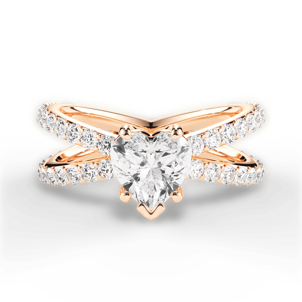 Lauren Heart Cut Lab Grown Diamond 18Kt Rose Gold Engagement Ring