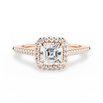 Jeanne Asscher Cut Lab Grown Diamond 18Kt Rose Gold Engagement Ring