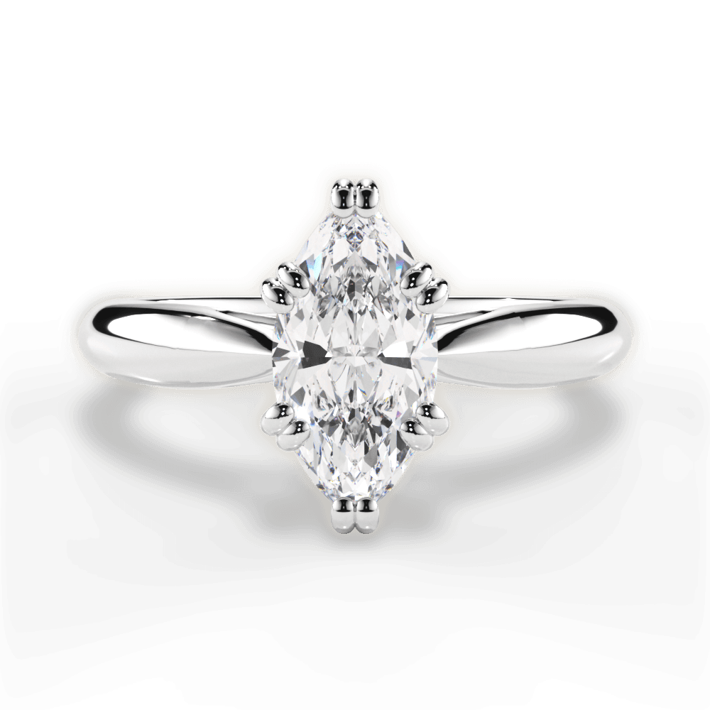 Camila Marquise Cut Lab Grown Diamond 18Kt White Gold Engagement Ring