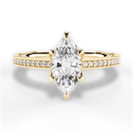 Donna Marquise Cut Lab Grown Diamond 18Kt Yellow Gold Engagement Ring