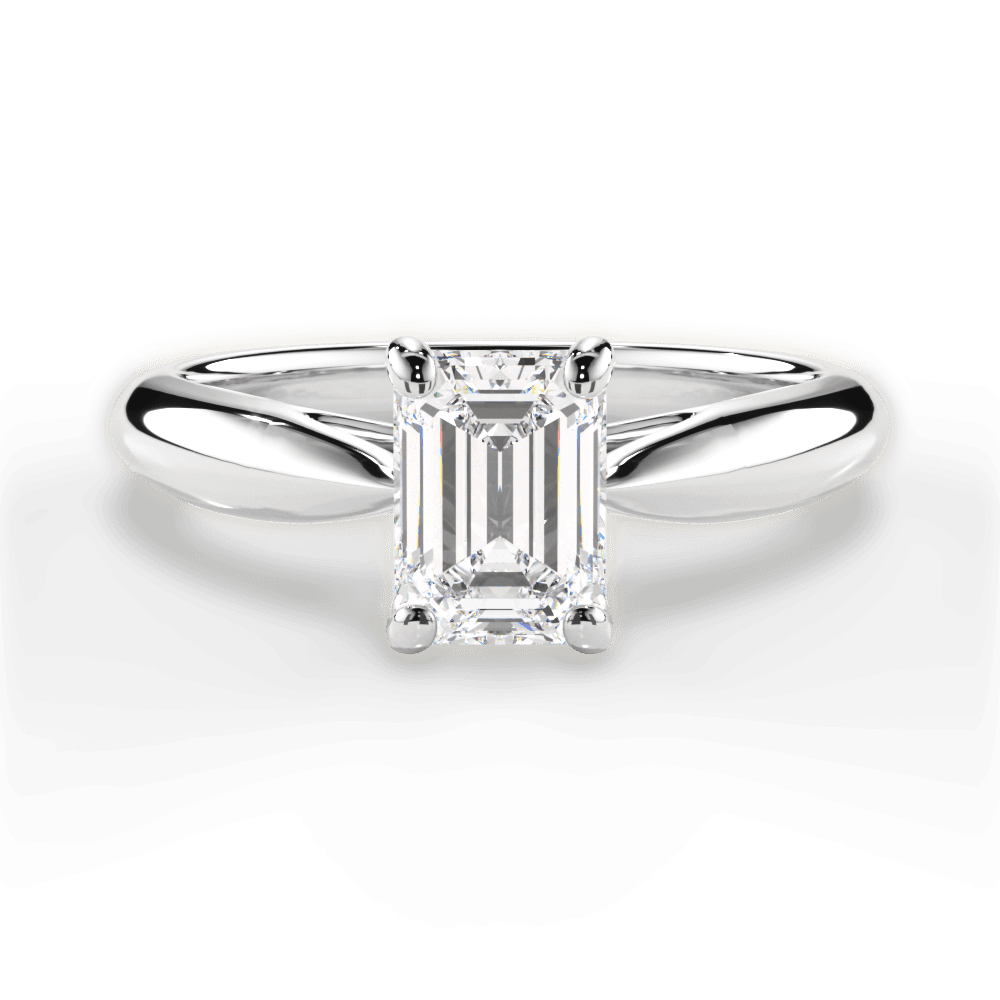 Amy Emerald Cut Lab Grown Diamond Platinum Engagement Ring