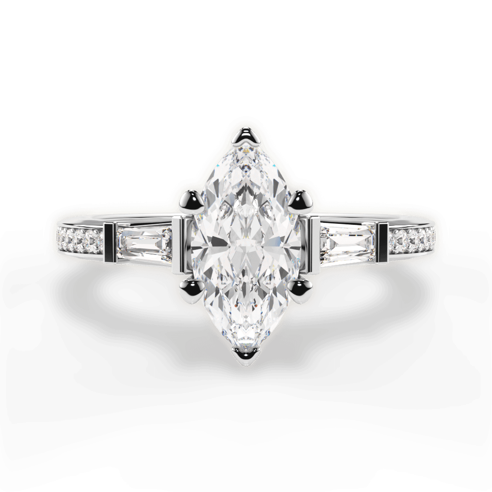 Katie Marquise Cut Lab Grown Diamond Platinum Engagement Ring