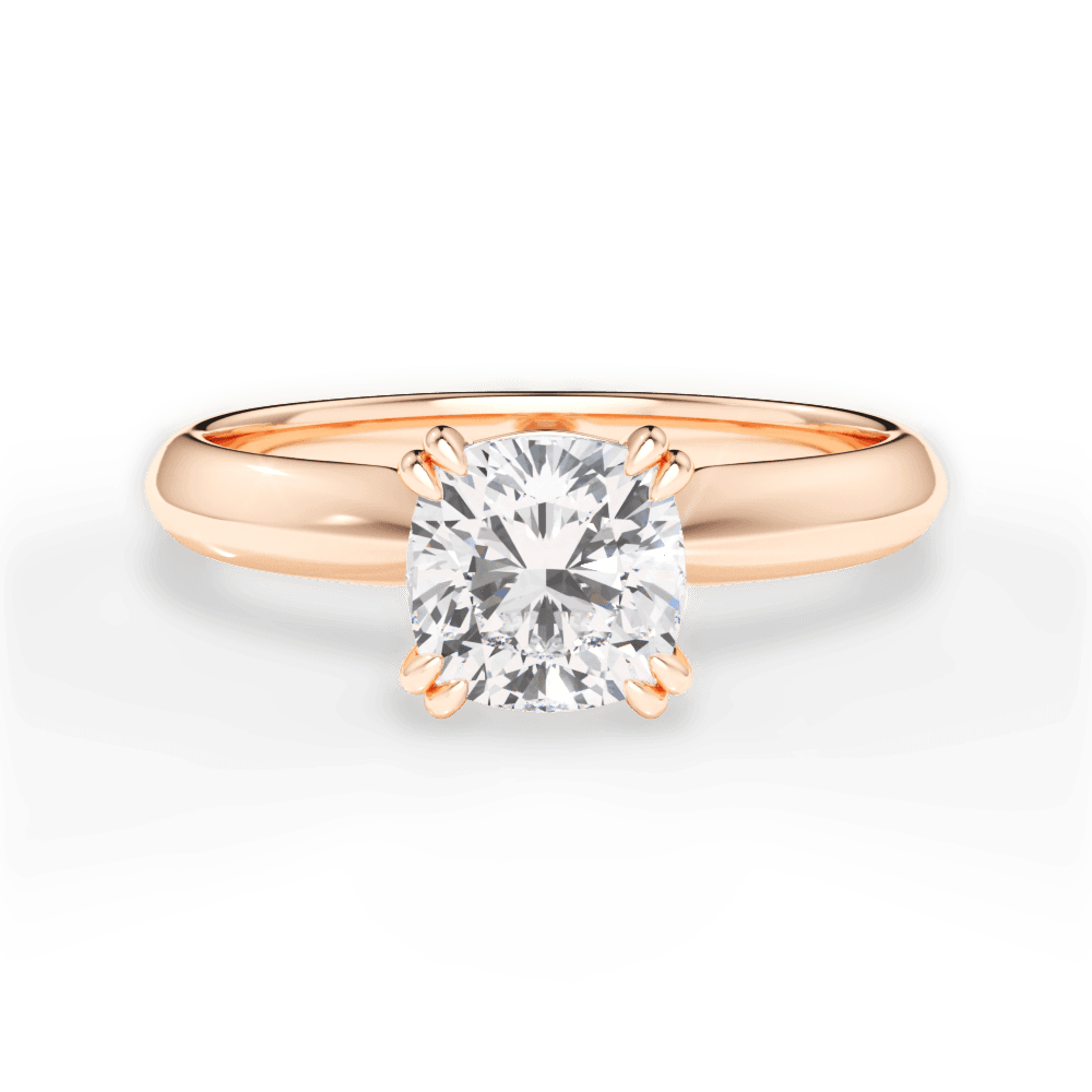 Claudia Cushion Cut Lab Grown Diamond 18Kt Rose Gold Engagement Ring
