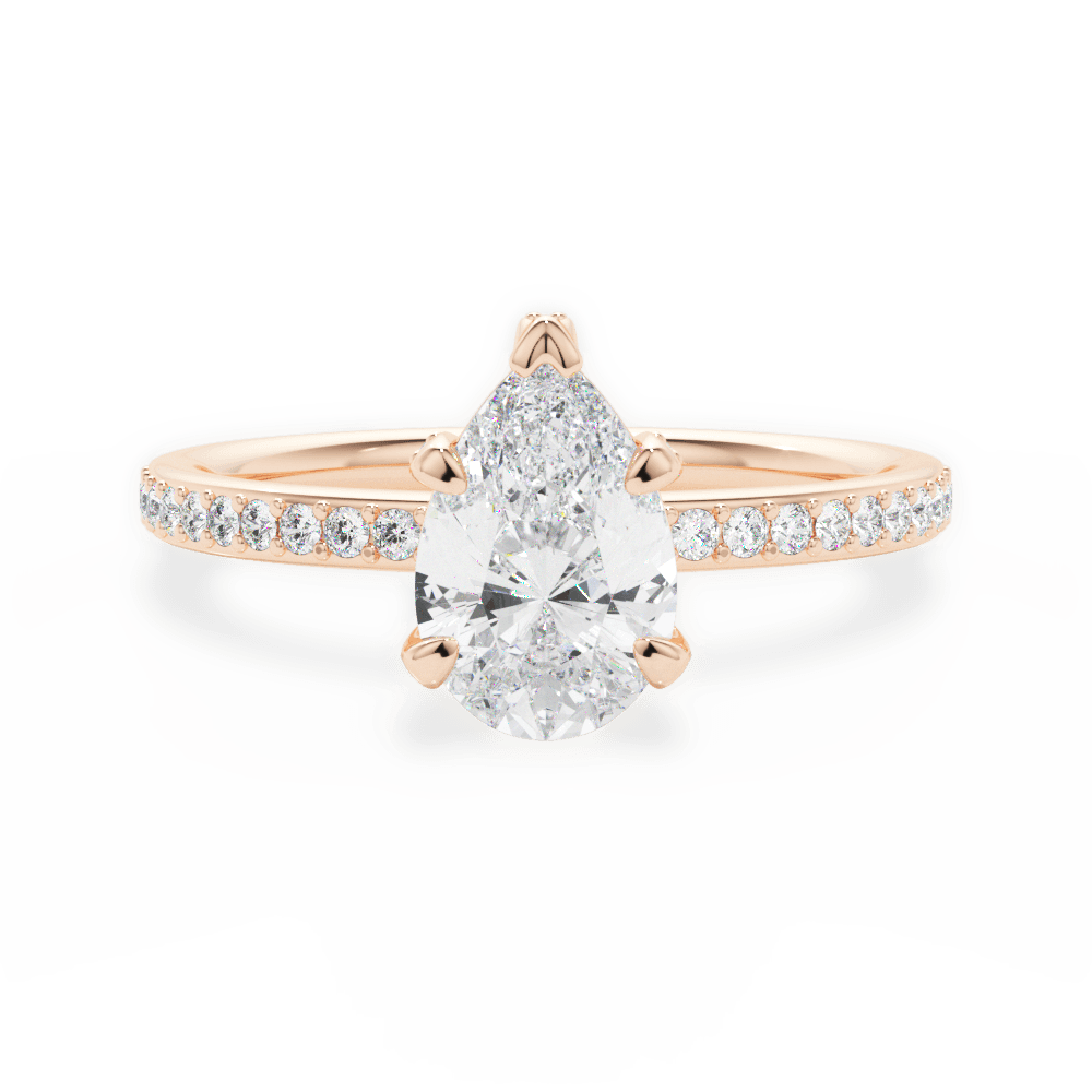 Janice Pear Cut Lab Grown Diamond 18Kt Rose Gold Engagement Ring