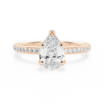 Janice Pear Cut Lab Grown Diamond 18Kt Rose Gold Engagement Ring