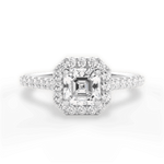 Leah Asscher Cut Lab Grown Diamond 18Kt White Gold Engagement Ring