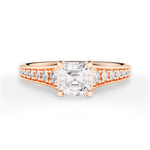 Leslie Asscher Cut Lab Grown Diamond 18Kt Rose Gold Engagement Ring
