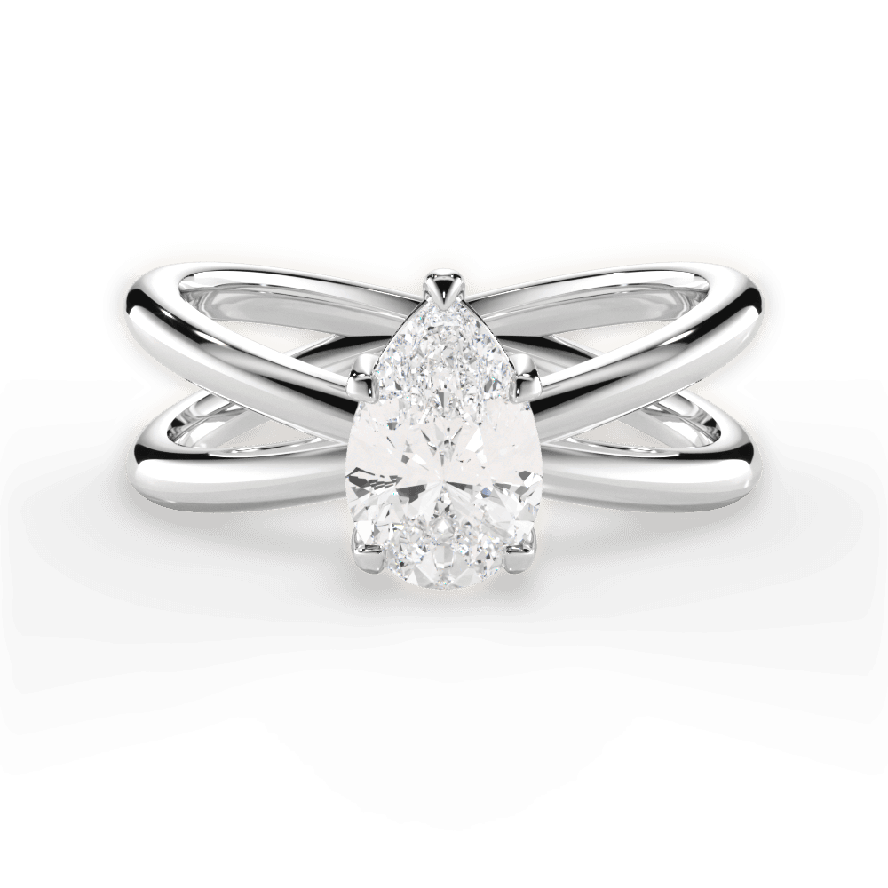 Ada Pear Cut Lab Grown Diamond Platinum Engagement Ring